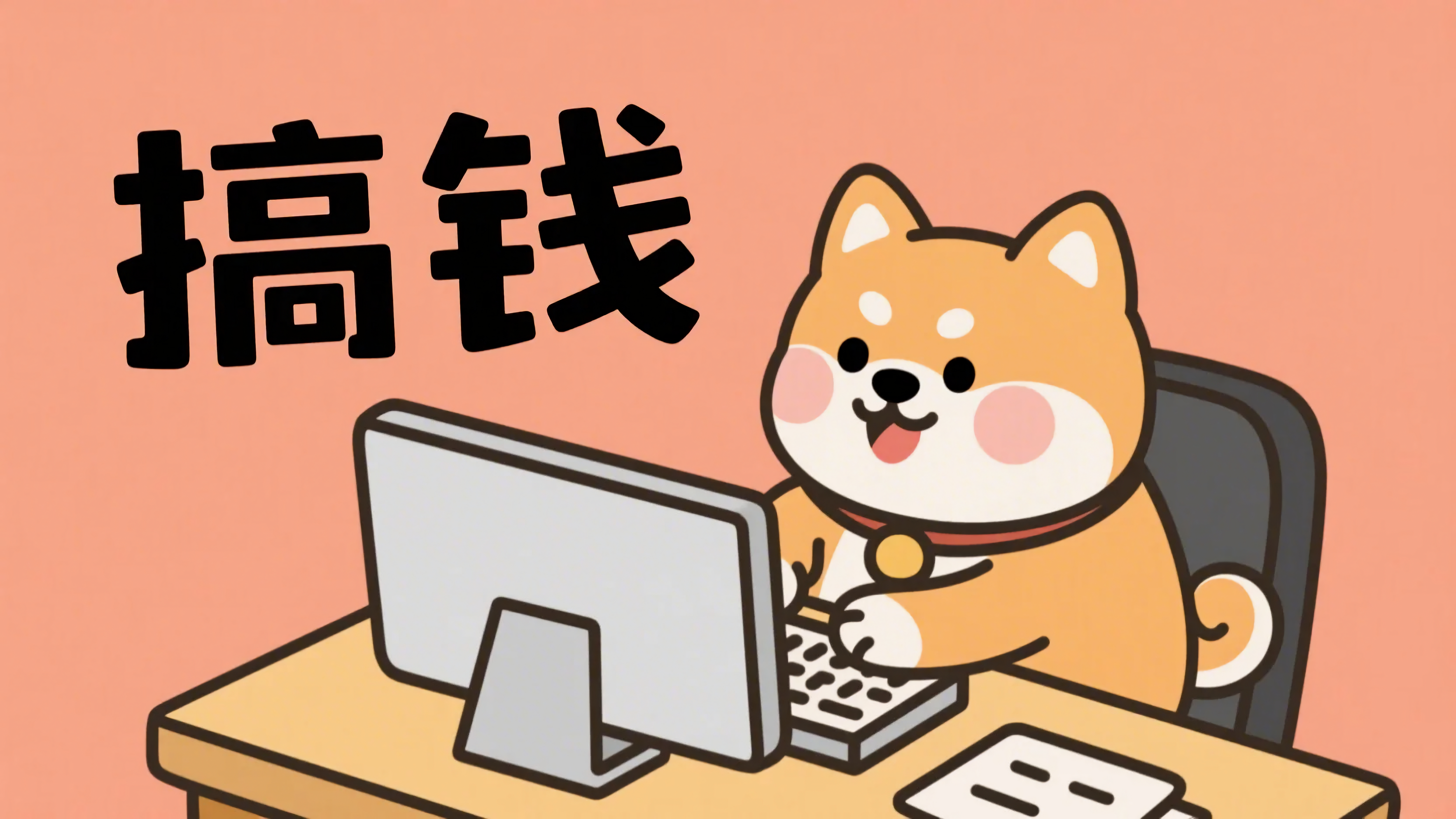 可爱的搞钱打工柴犬狗狗