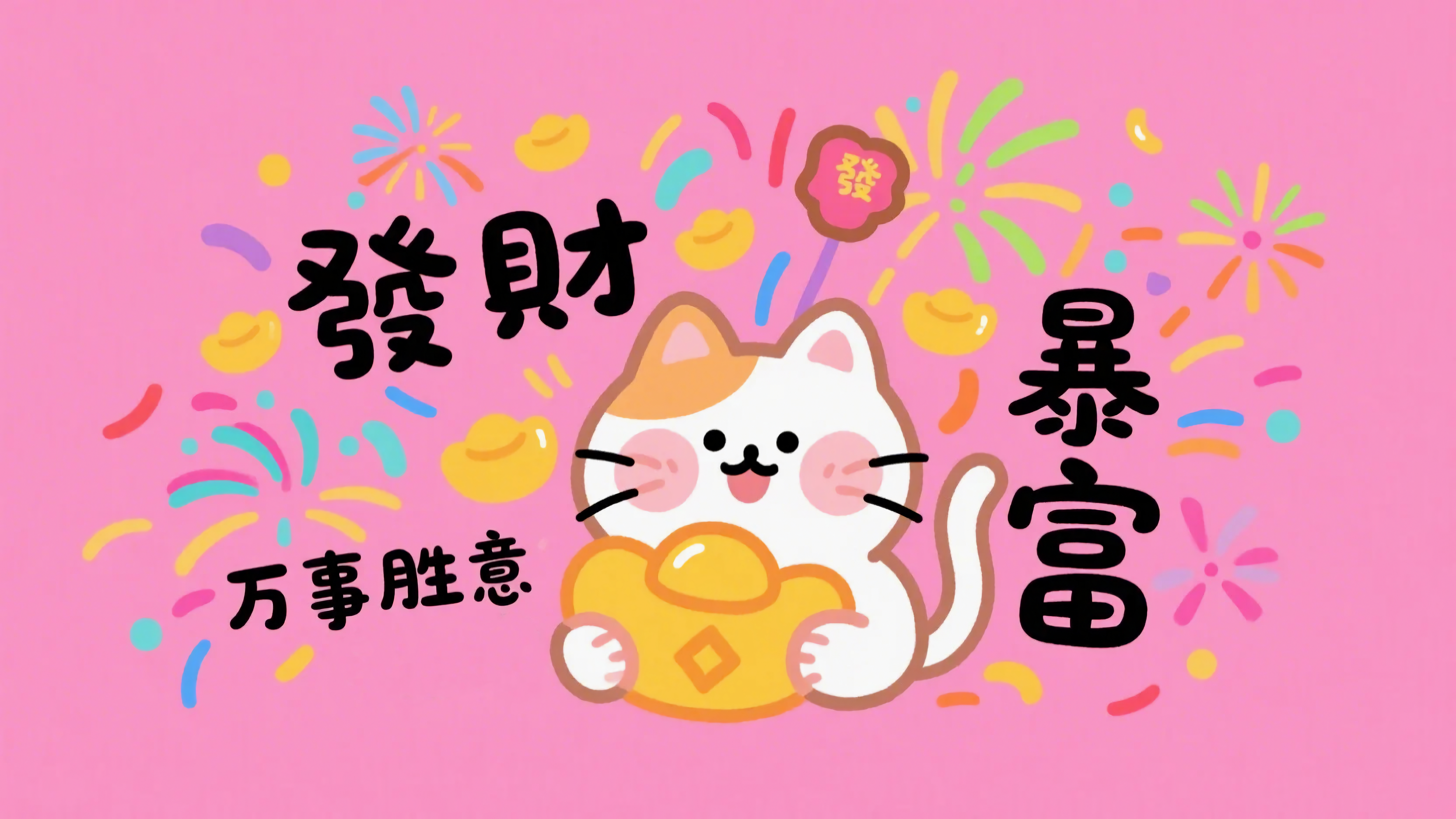 可爱猫咪发财暴富