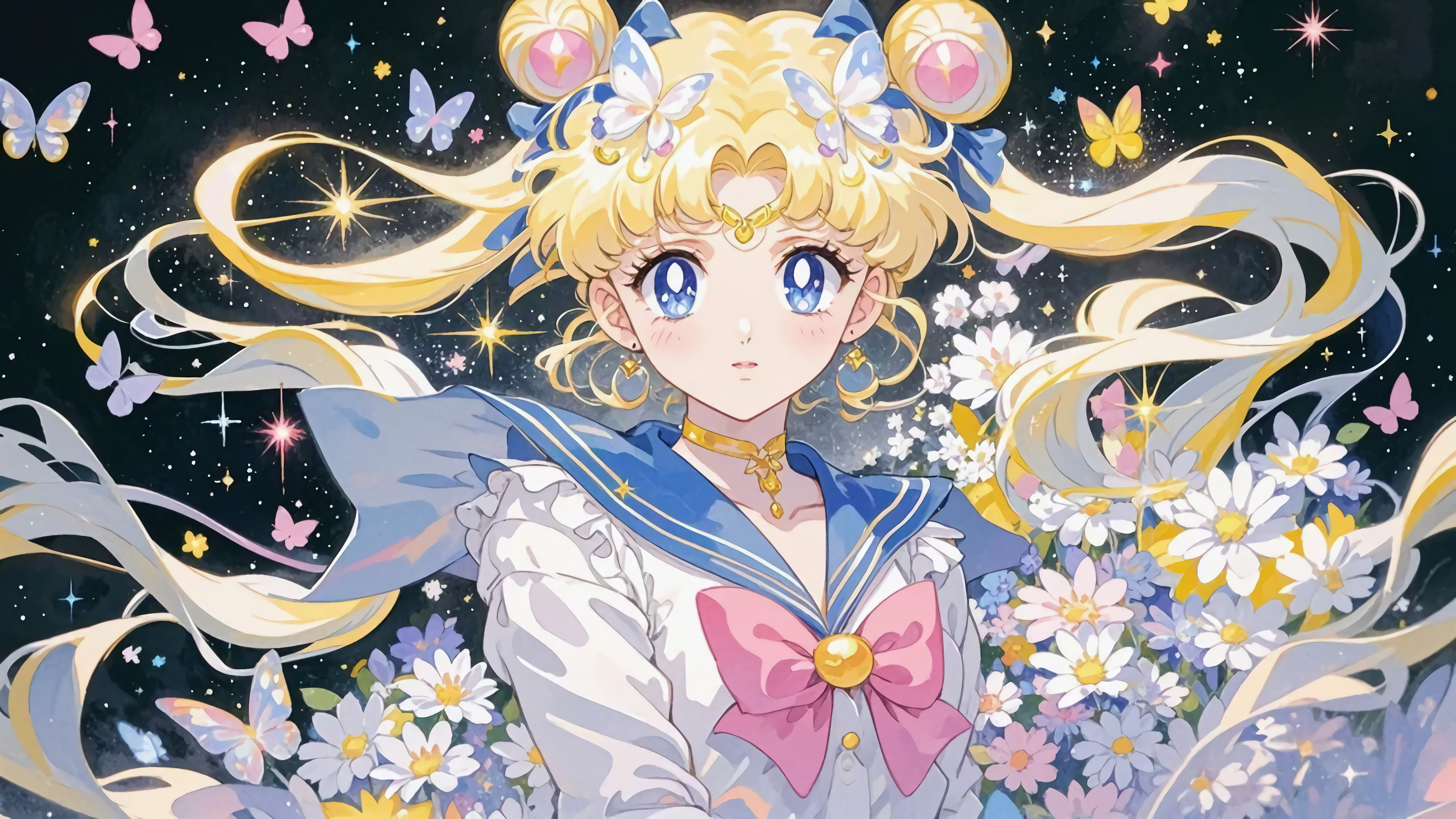 花之美少女唯美插画