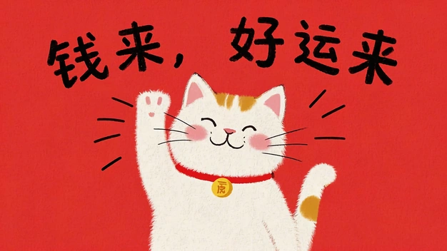 可爱猫咪钱来好运来 动态壁纸 | 作者：可可爱壁纸
