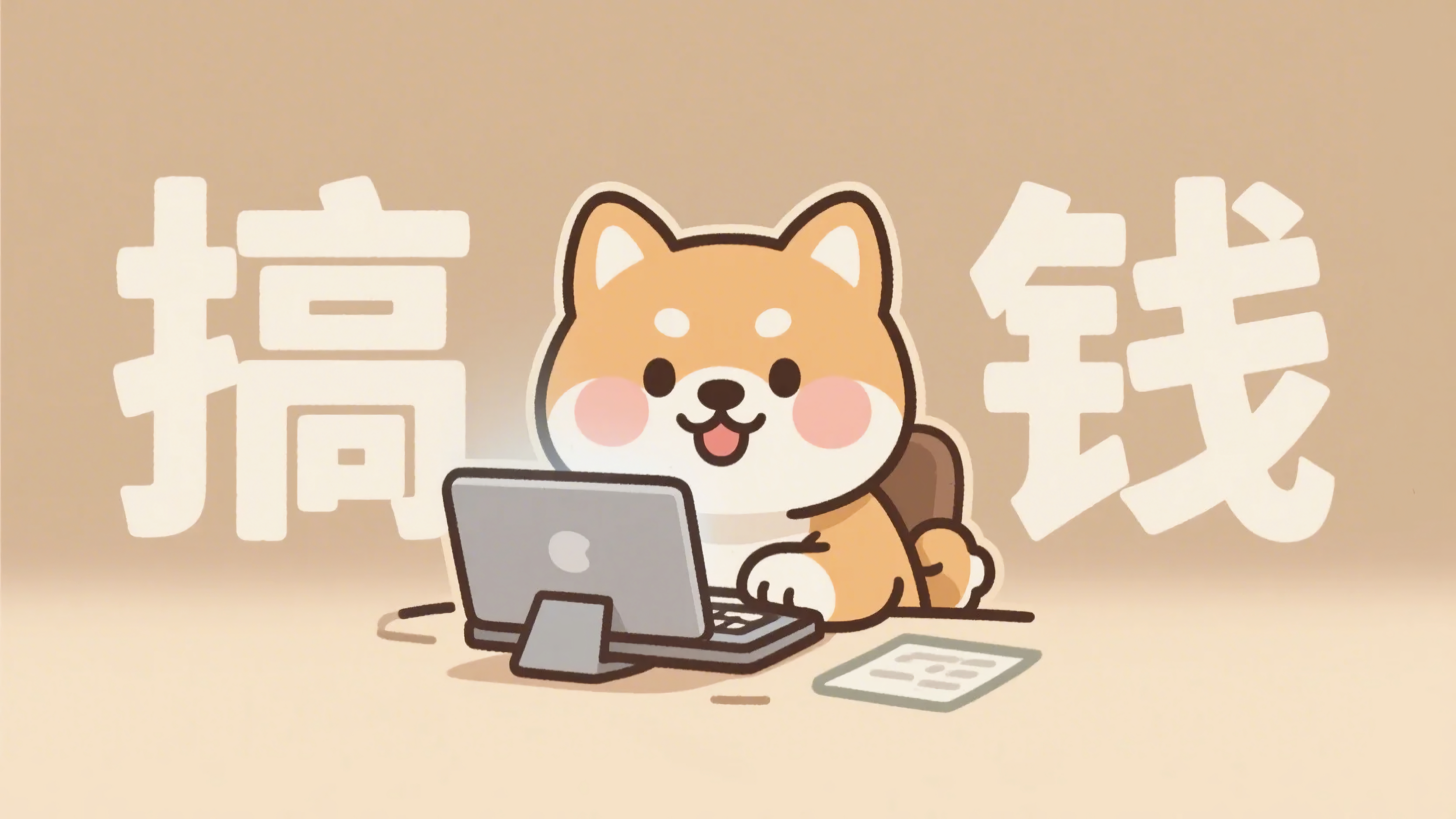 可爱搞钱打工柴犬狗狗
