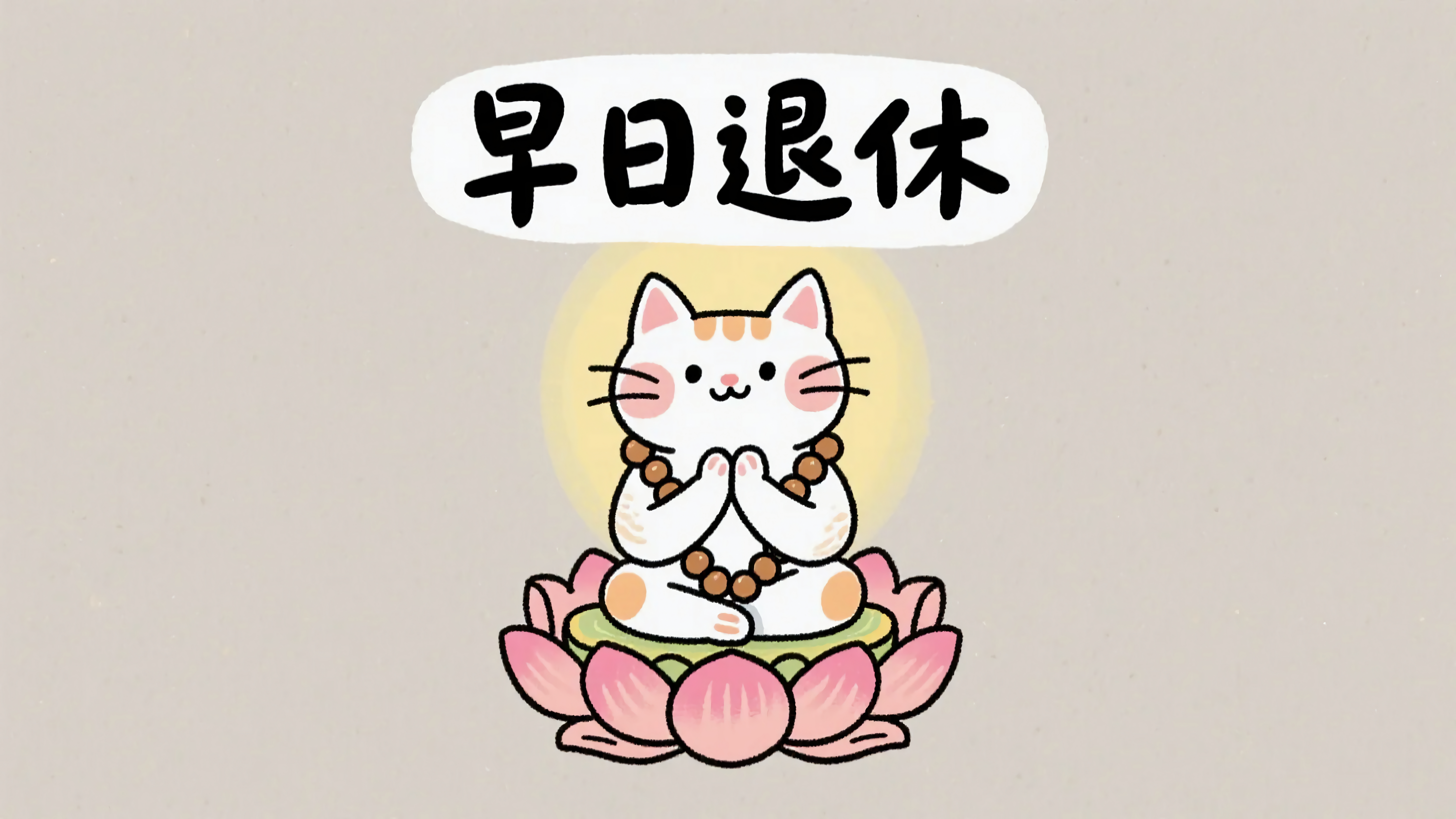 可爱猫咪祈祷早日退休