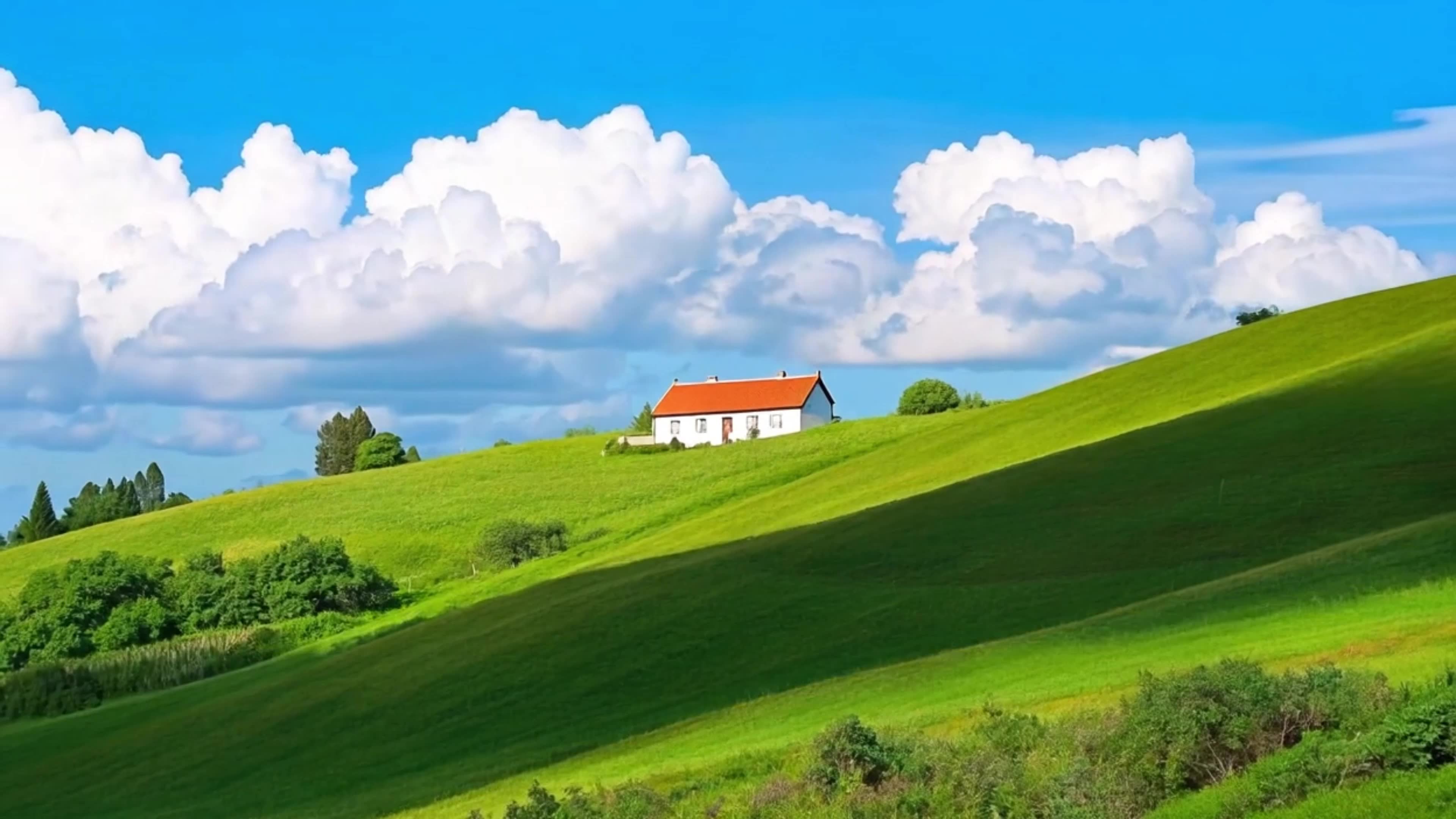 自然小屋唯美风景