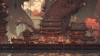 4K-秋庭湖畔 Autumn Court Lakeside (AI)