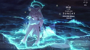【4K】Blue Archive  砂狼白子 星落之夜——夜莺Night【蔚蓝档案】Sunaōkami Shiroko   星が降る夜 动态壁纸 | 作者：夜莺Night