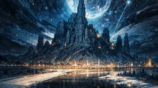 【4k】夜晚下的城堡Castle under the Moon 动态壁纸 | 作者：米浴才不是反派