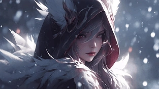 《英雄联盟》冰雪节 霞/xayah elague of legends snow 动态壁纸 | 作者：SKT Kyllar