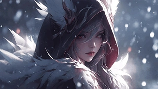 《英雄联盟》冰雪节 霞/xayah elague of legends snow 动态壁纸 | 作者：Kyllar
