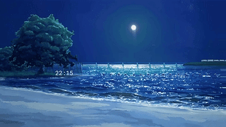 宁静沙滩4K(有声,时间变化)