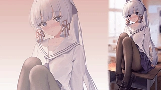【4K】JK神里绫华 (Kamisato Ayaka) 动态壁纸 | 作者：狂暴补图诺亚亚