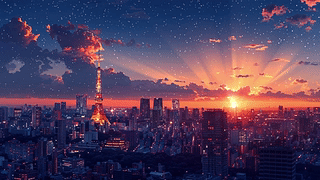 [赛博都市系列] 未来主义动漫都会/illustration anime city
