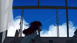 Kita Ikuyo 若有所思地凝视着天空。---<摇滚孤儿！>