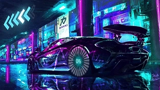 赛博朋克炫酷跑车 动态壁纸 | 作者：好看壁纸