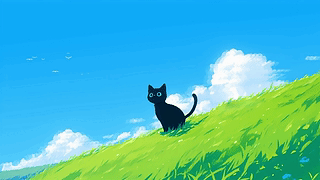 可爱治愈草地猫咪 