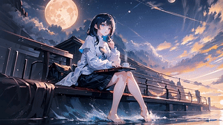 夕阳车站美少女