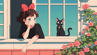 宫崎骏少女和猫