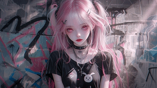 涂鸦粉发女孩