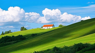 自然小屋唯美风景