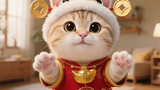 可爱的财神猫咪