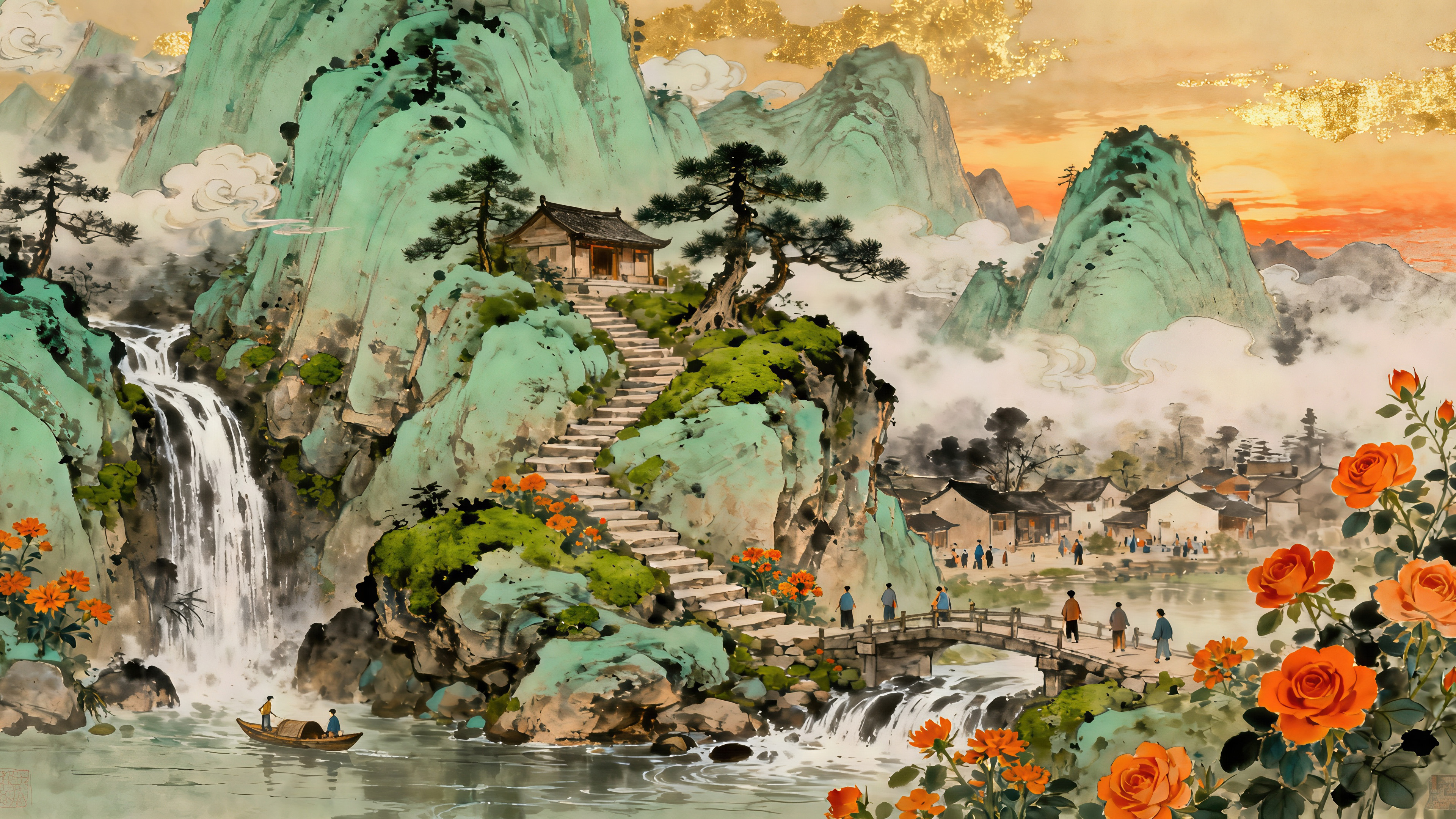 青峦衔金