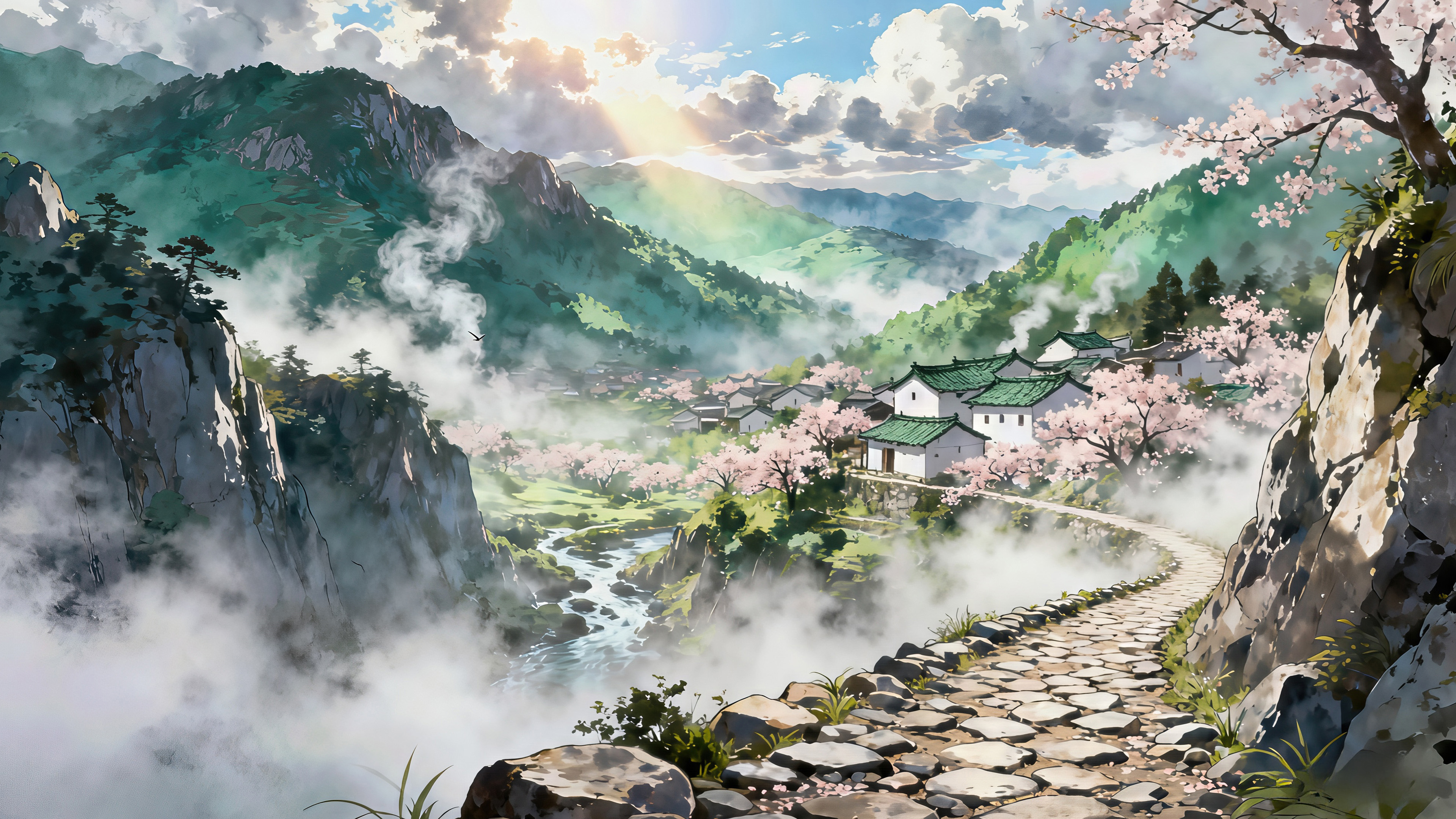 雾锁青山