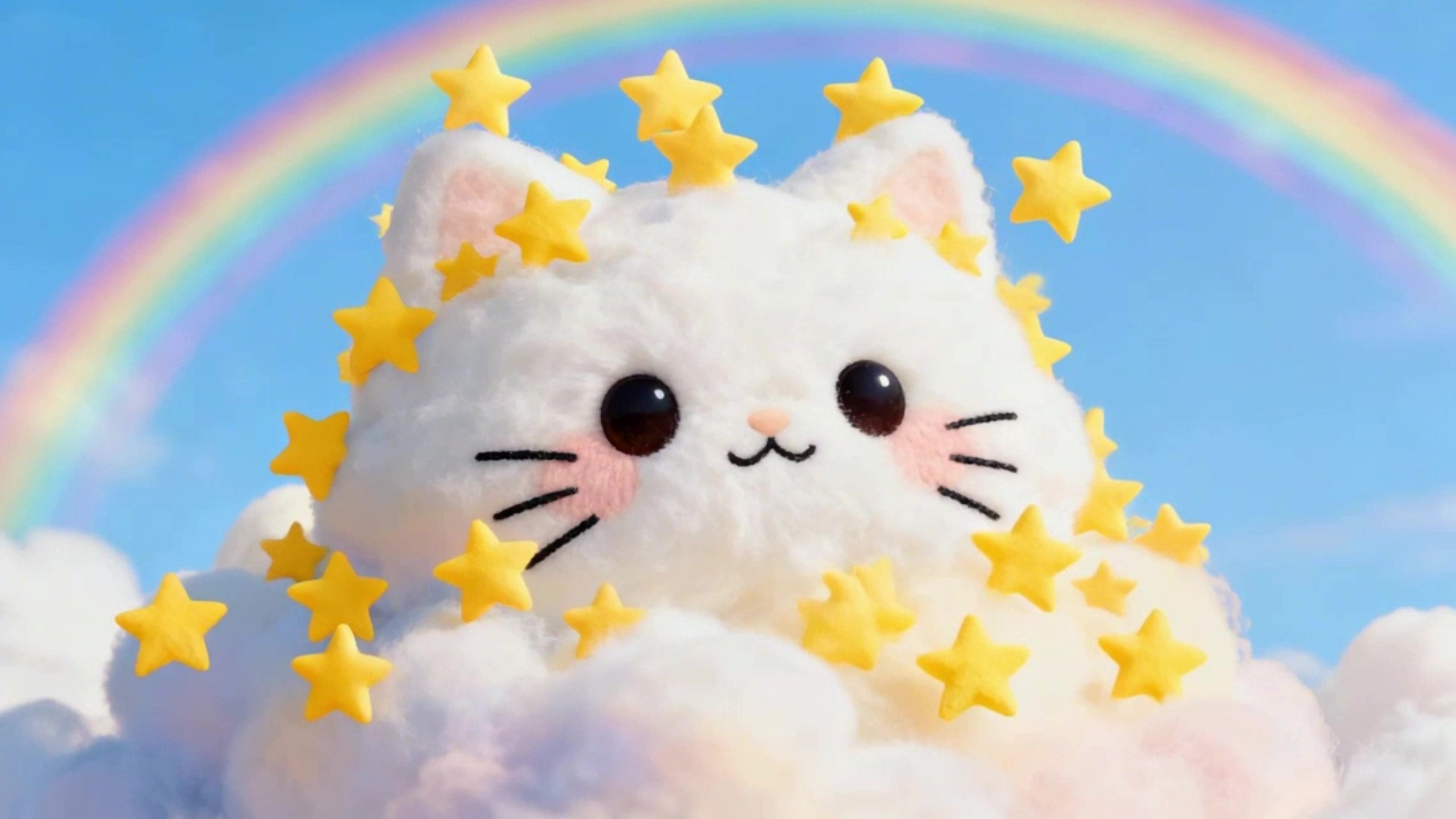 可爱的云朵猫咪