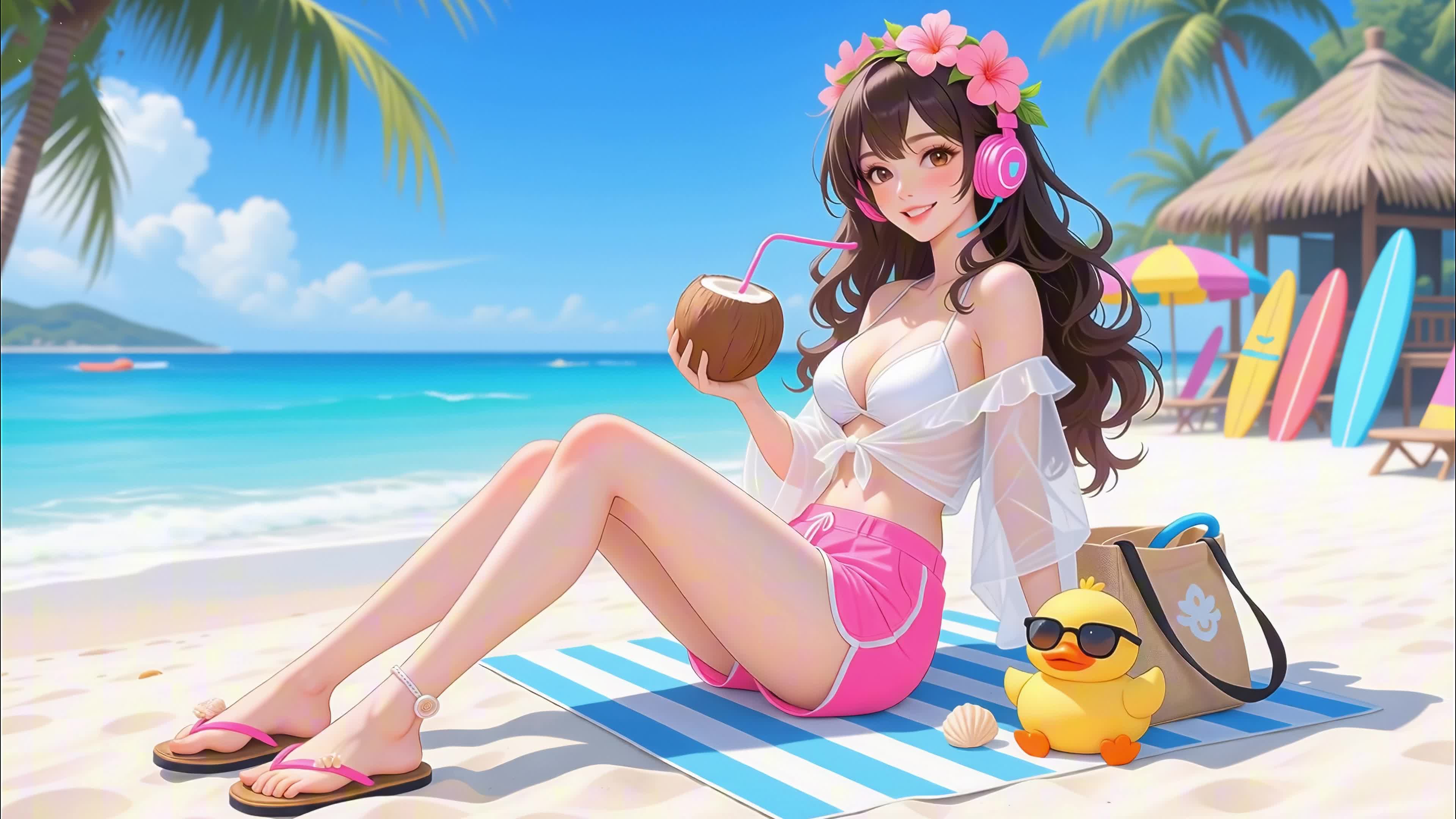 夏日海滩少女