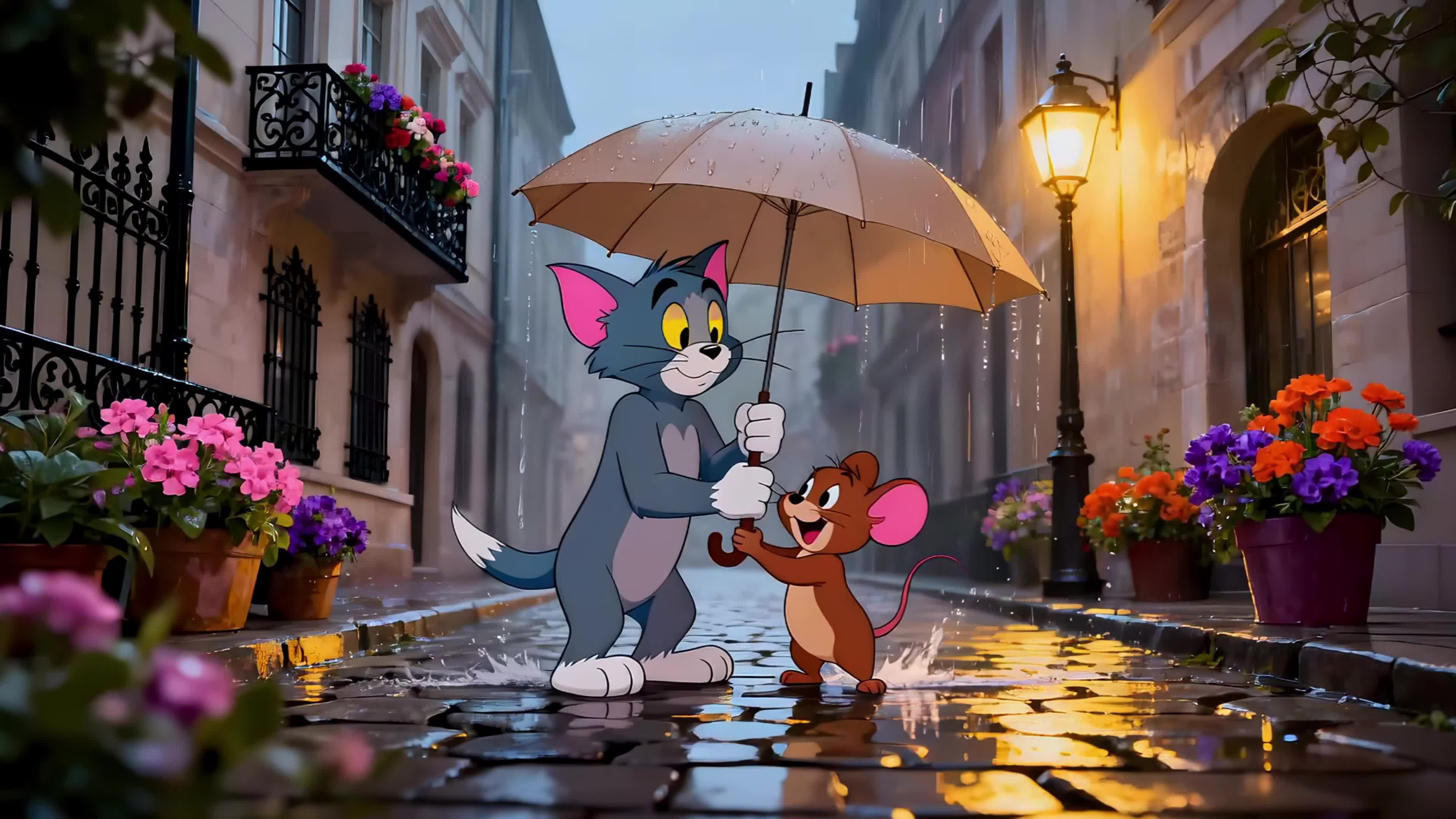 雨天猫和老鼠
