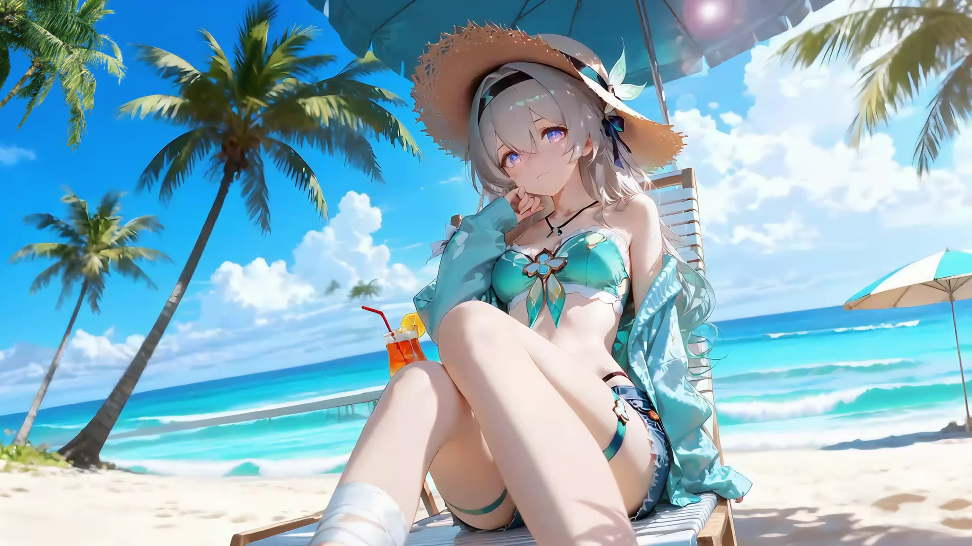 可爱泳衣女孩