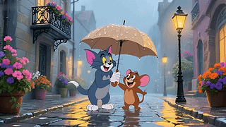 雨中的Tom和杰瑞