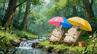 雨天垂钓