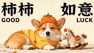 柯基狗狗祝你事事如意
