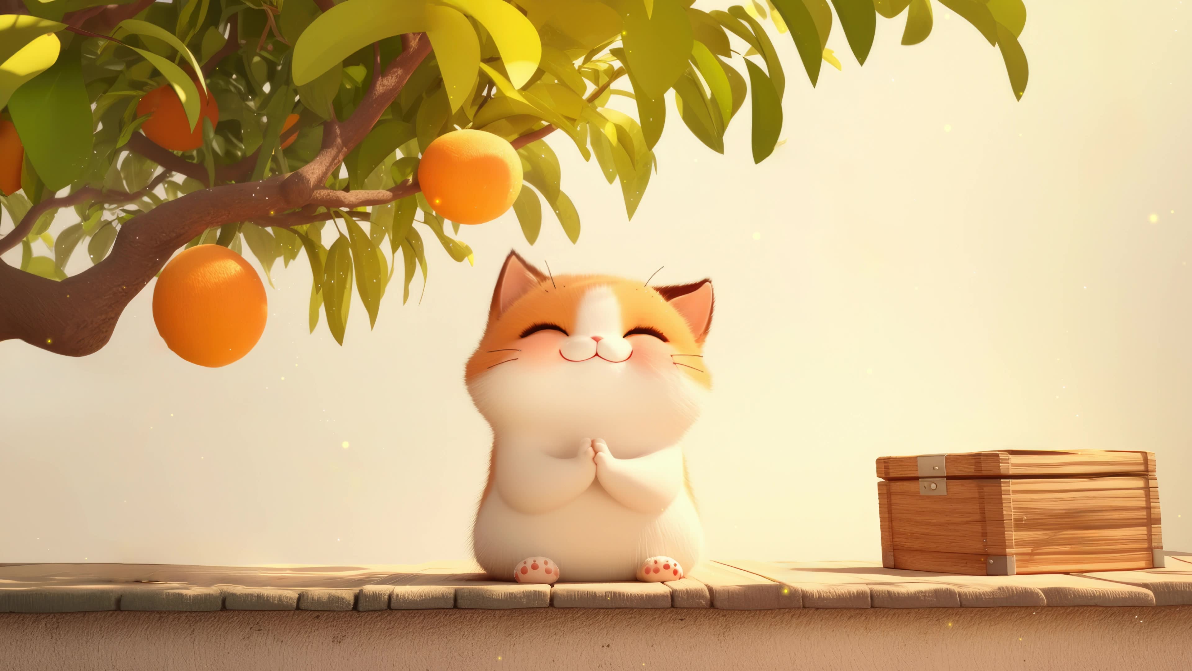 可爱祈祷猫咪