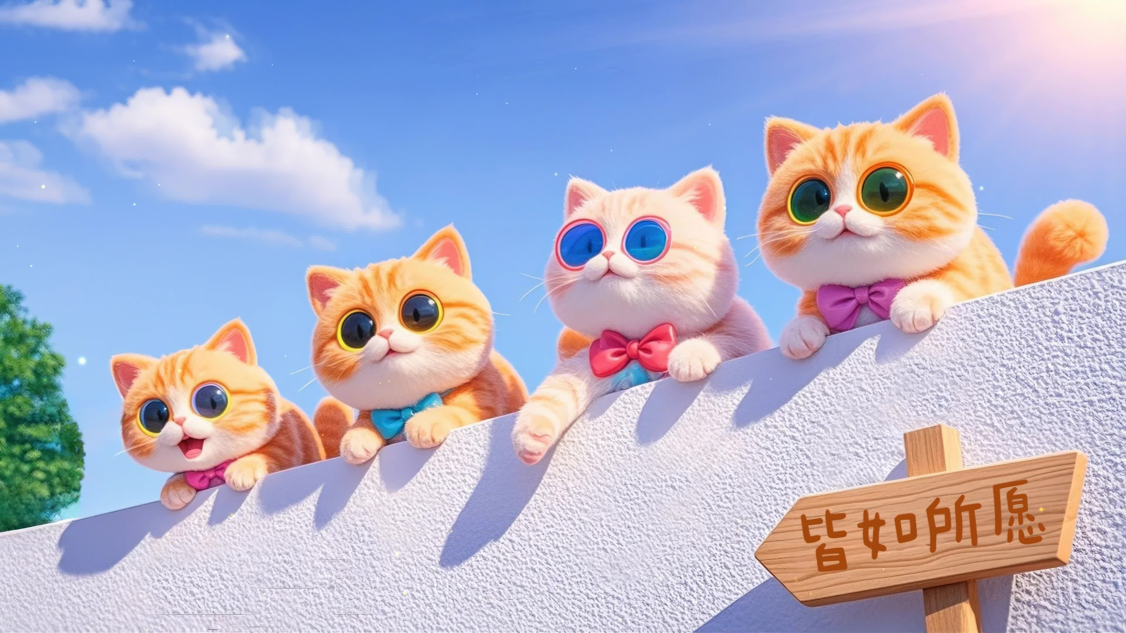 猫在墙上很想你