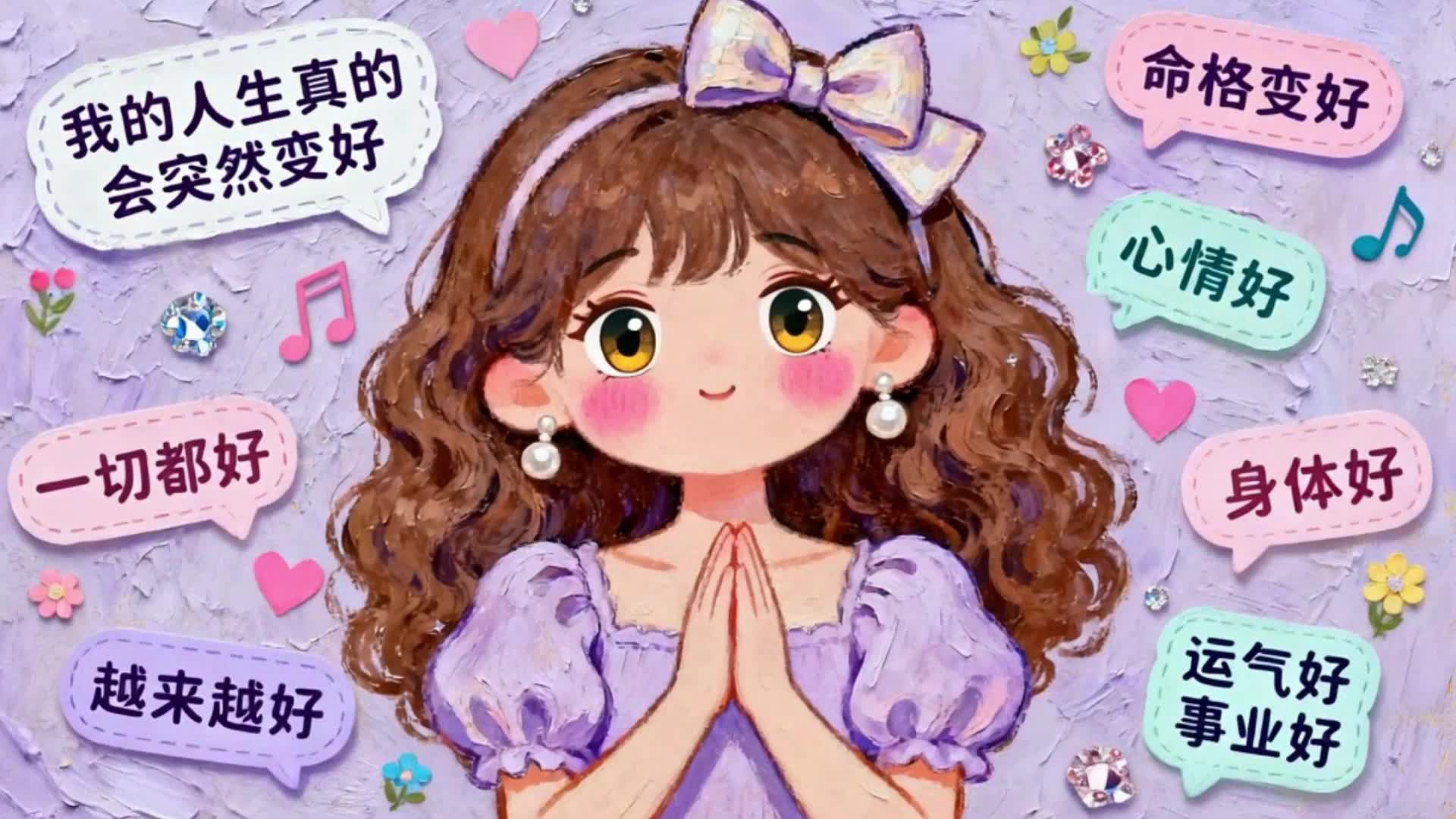 紫色系可爱女孩
