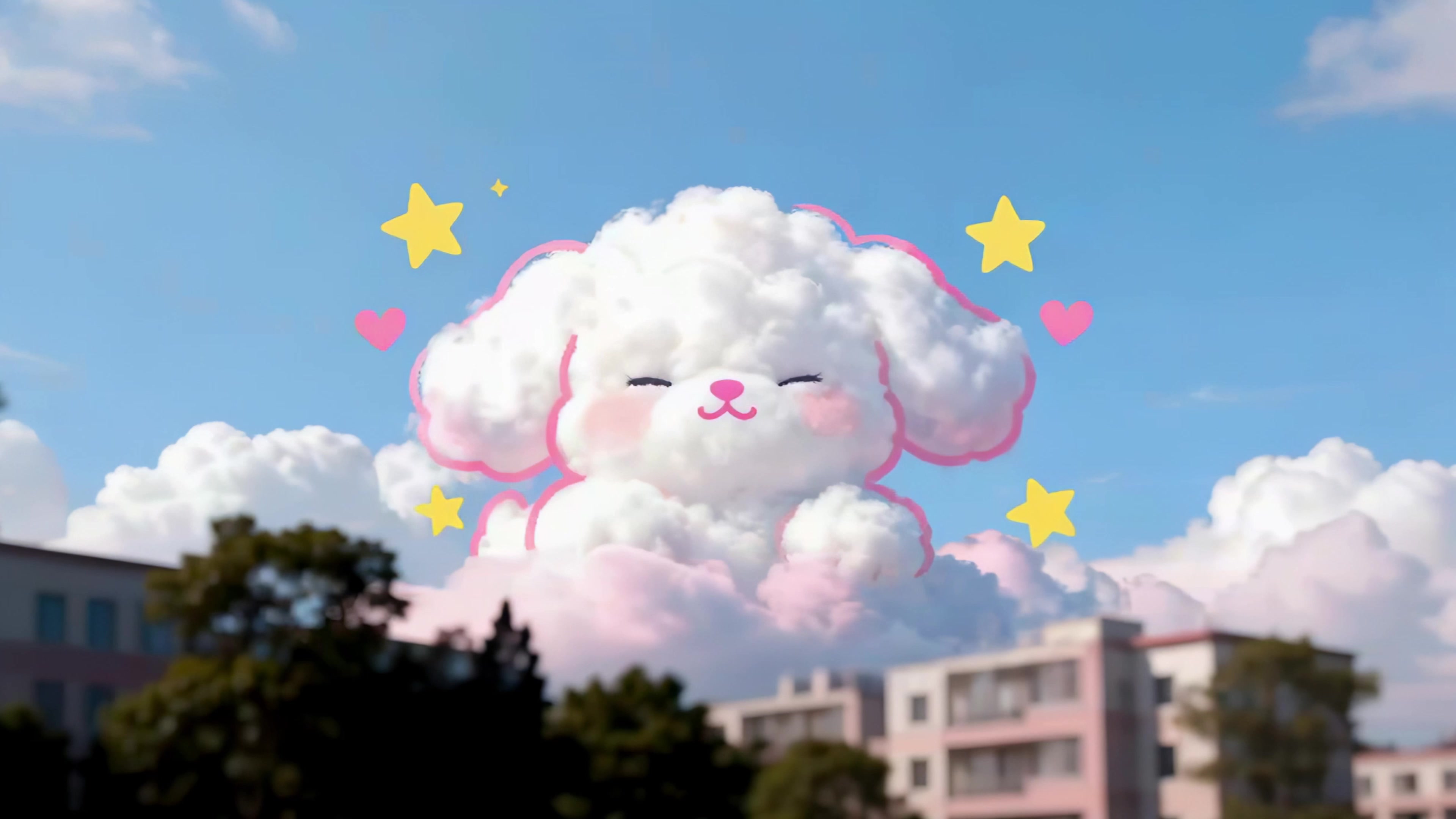 可爱的云朵狗狗