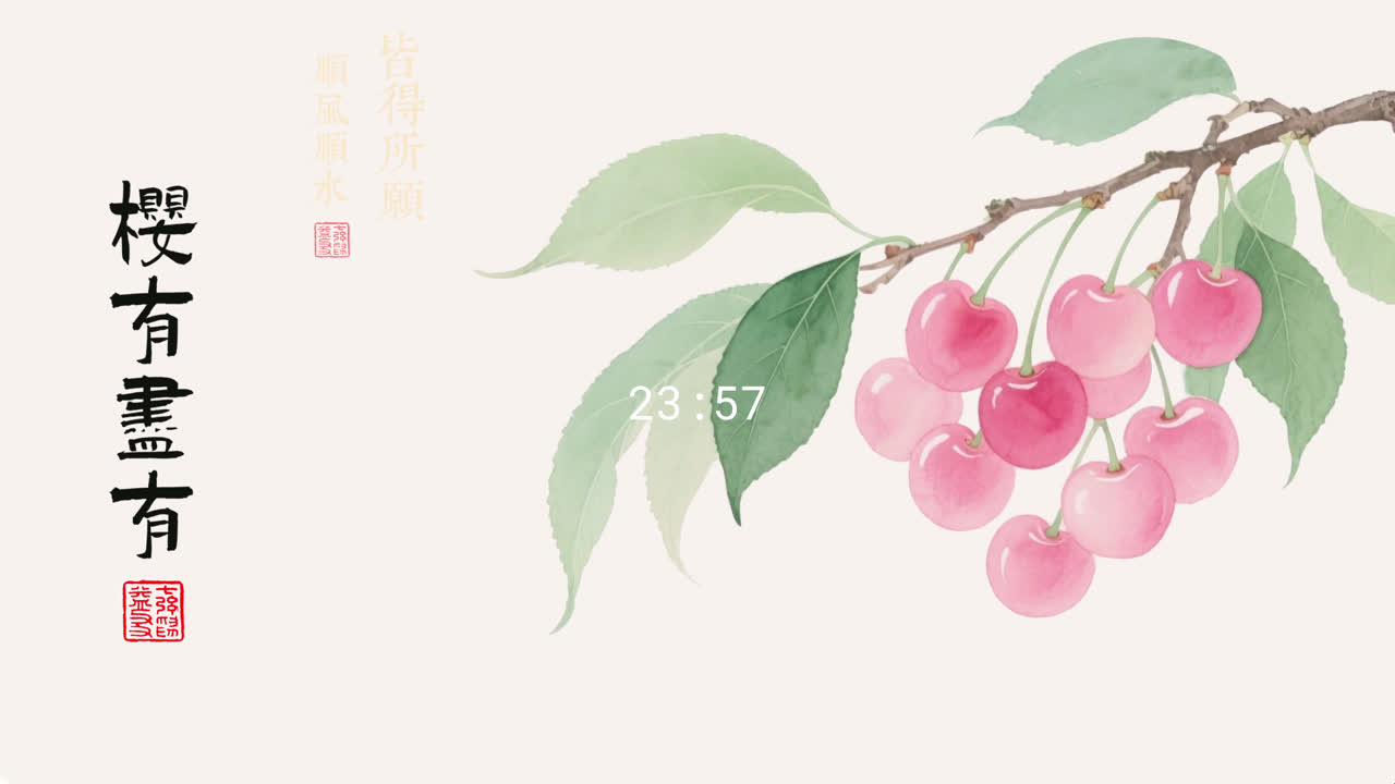 樱有尽有国风樱桃桌面
