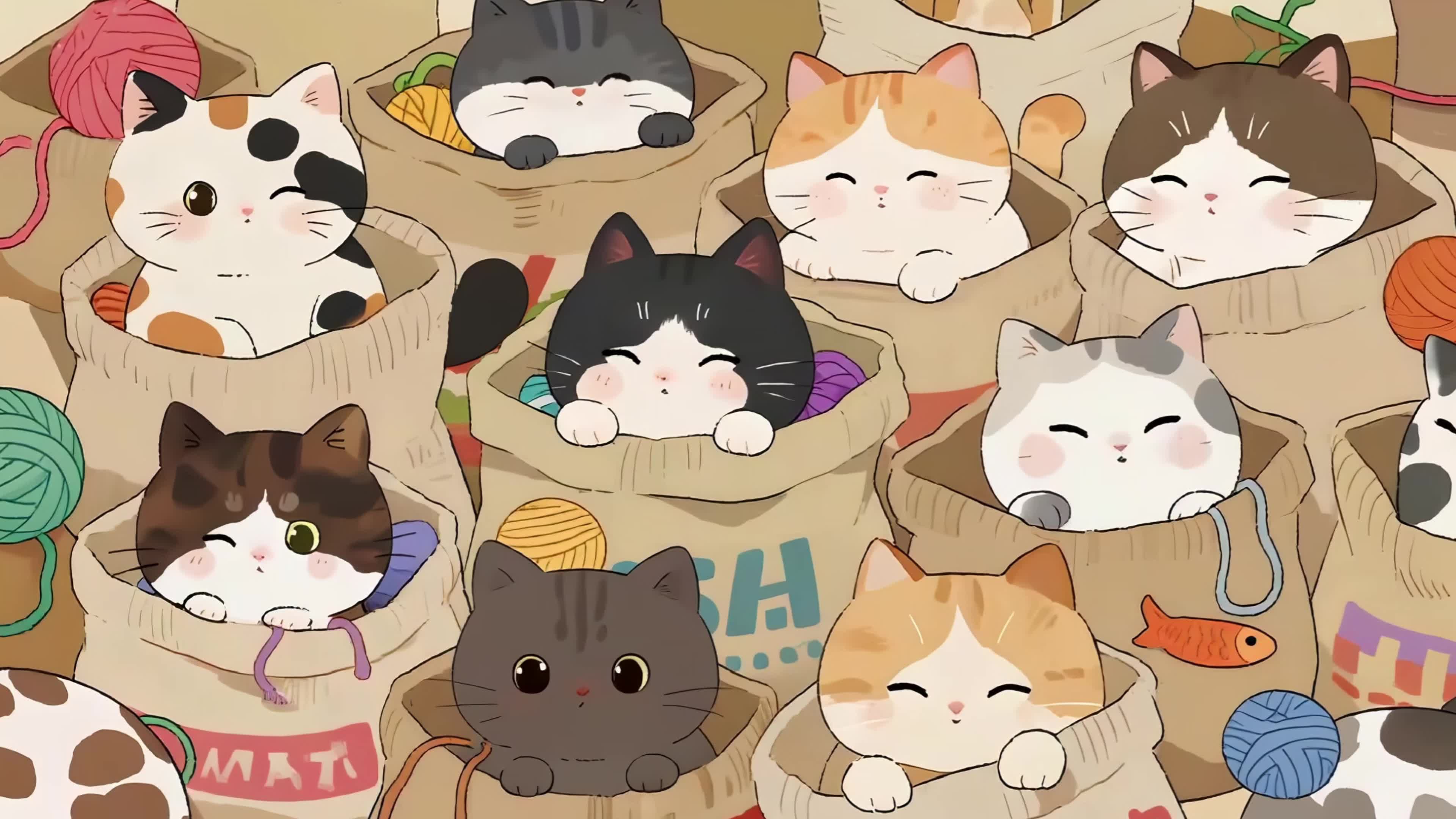 纸袋里的小猫们