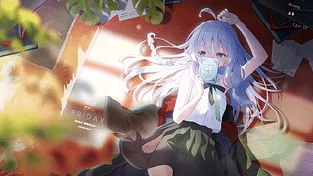 【Time Variation时间变化】Elaina 伊蕾娜：闲憩微息——夜莺Night【魔女之旅】Day Night Gradient 动态壁纸 | 作者：用户aaacN5NNU