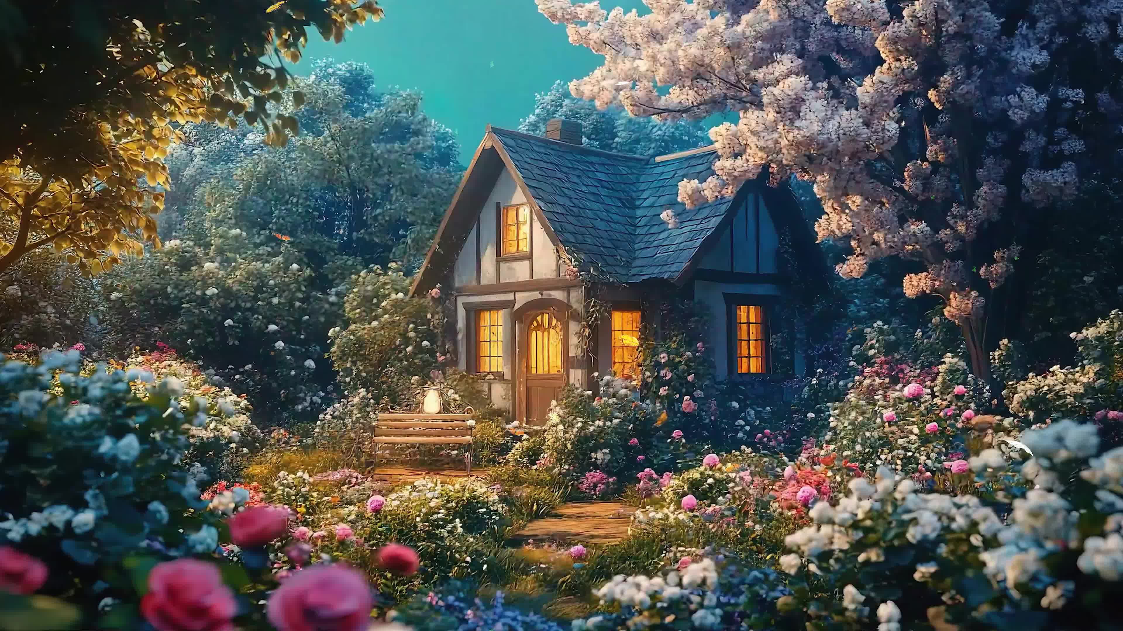 护眼花草树木房屋