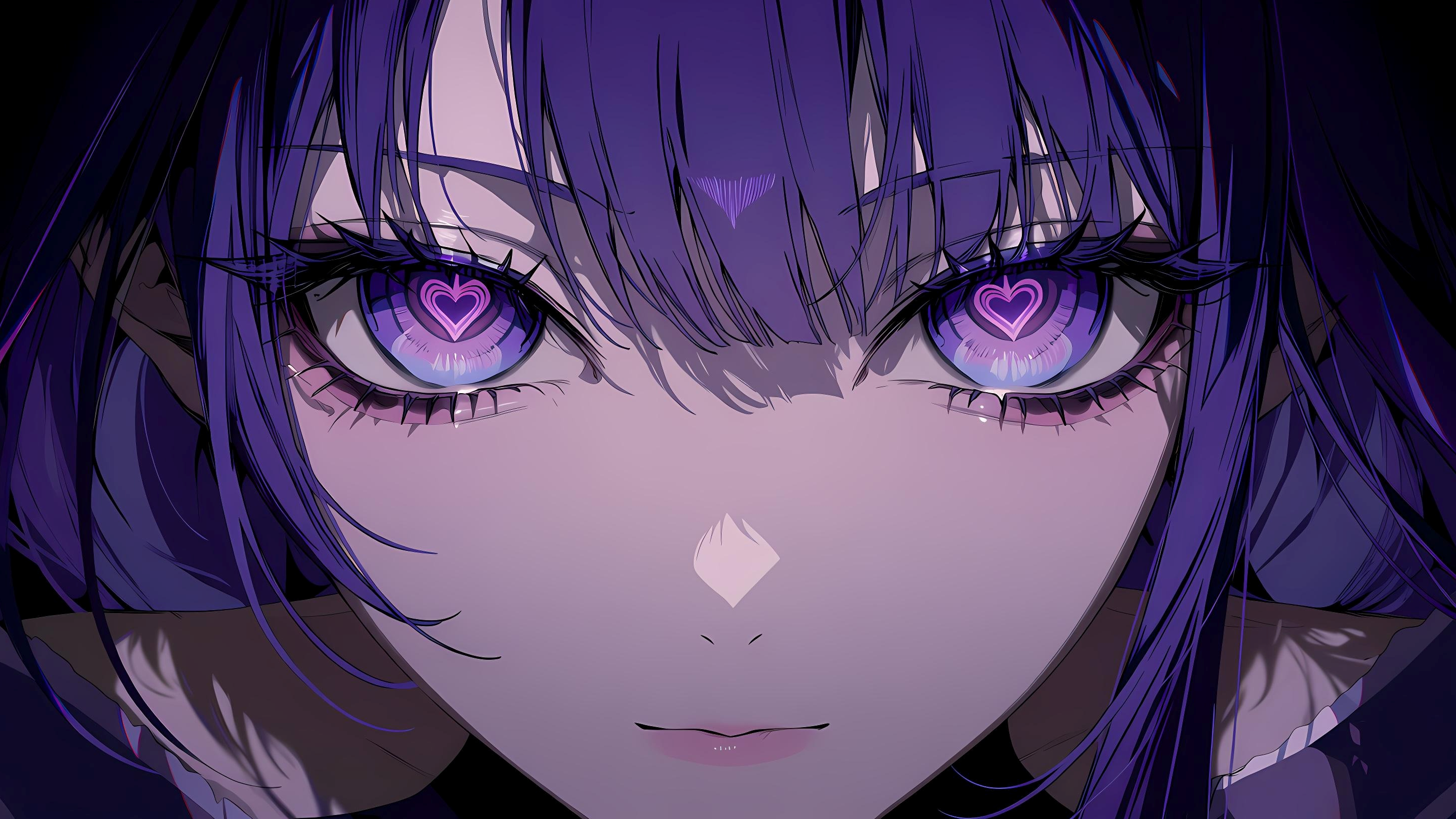 紫发心瞳少女