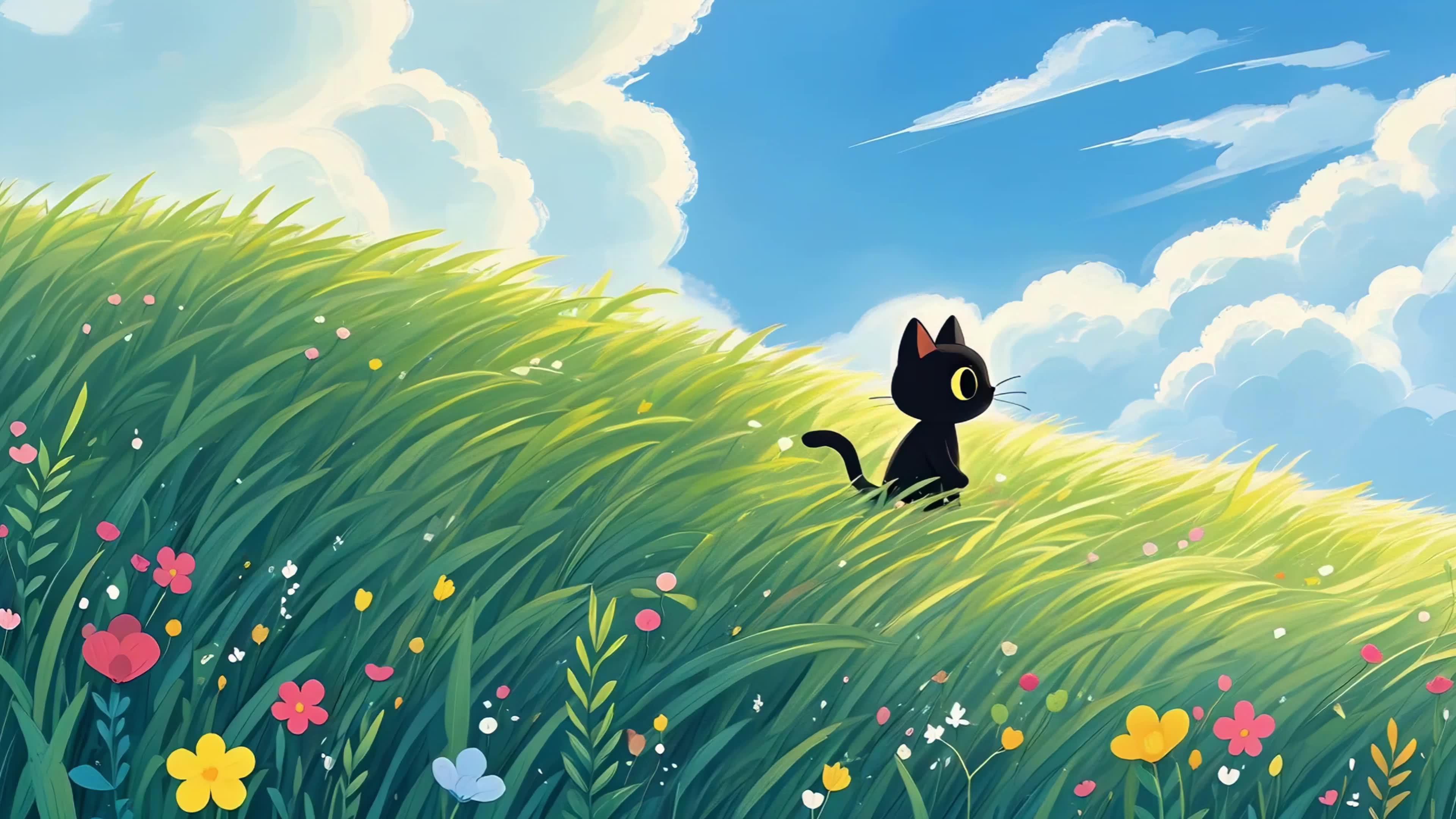草地上的猫咪