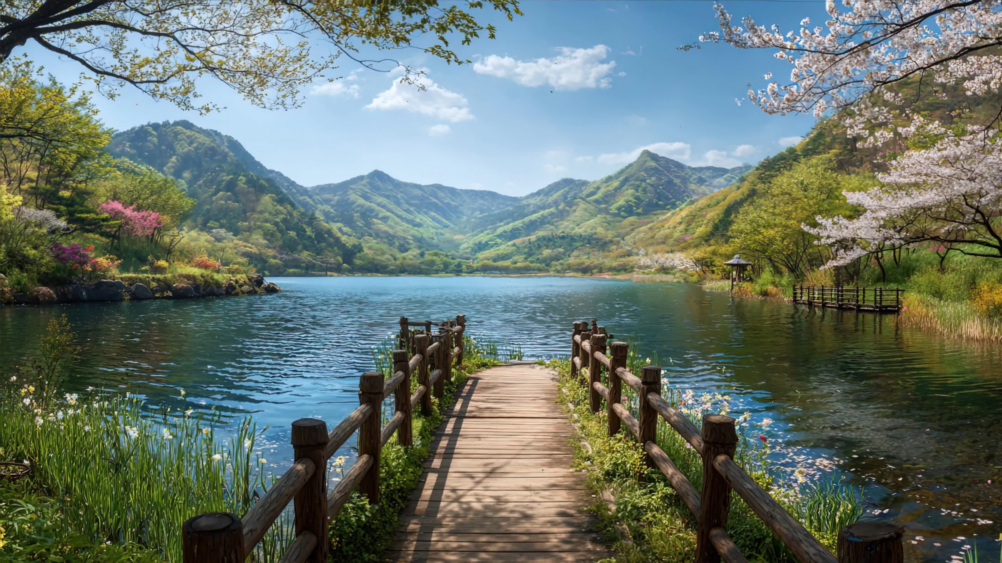 护眼树木河流山川