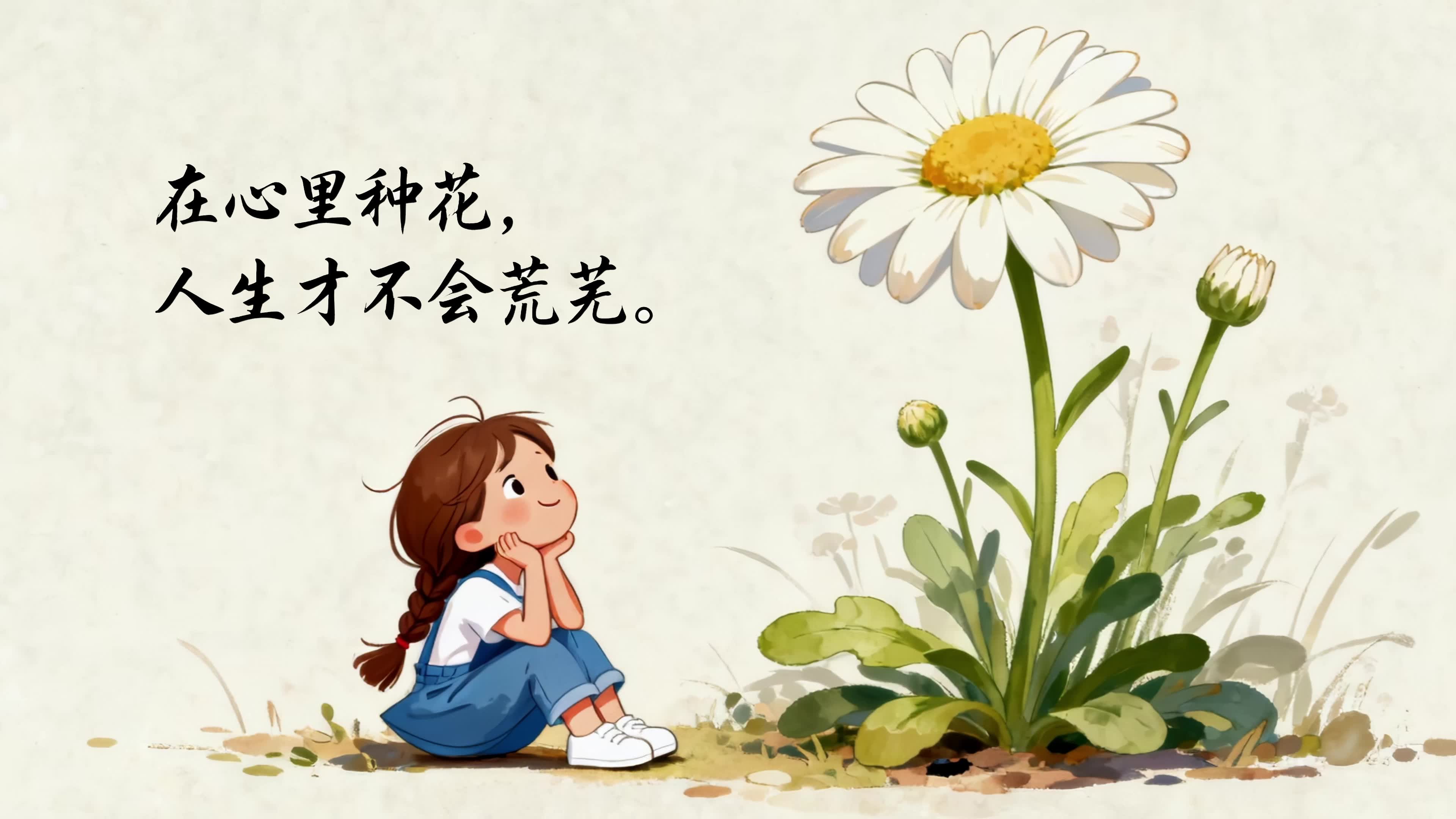女孩和花