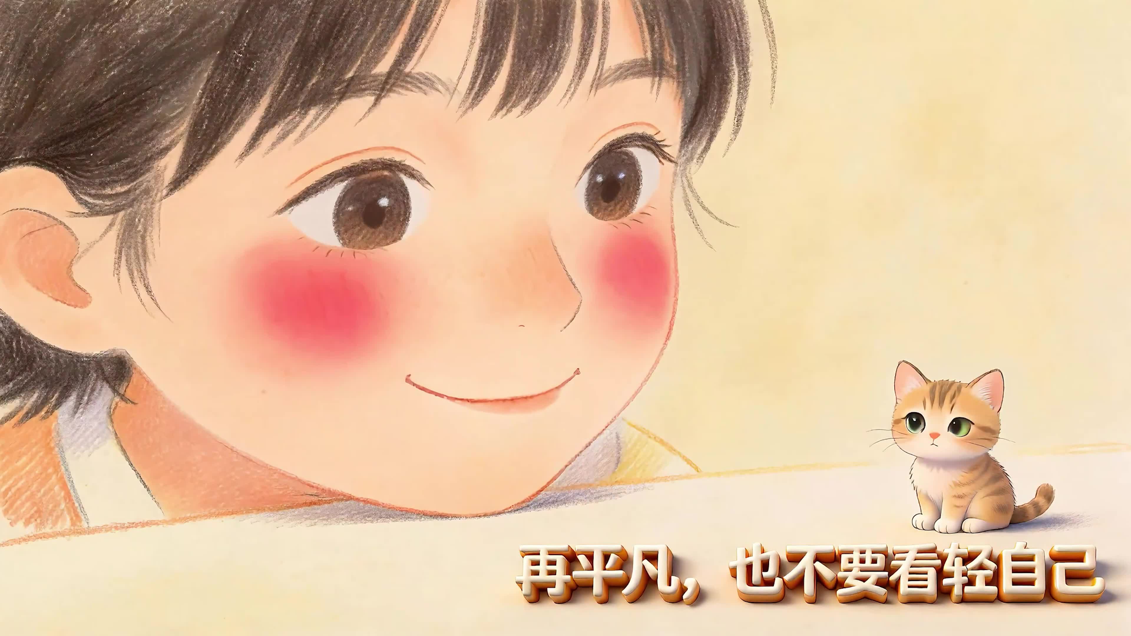 可爱女孩与猫咪