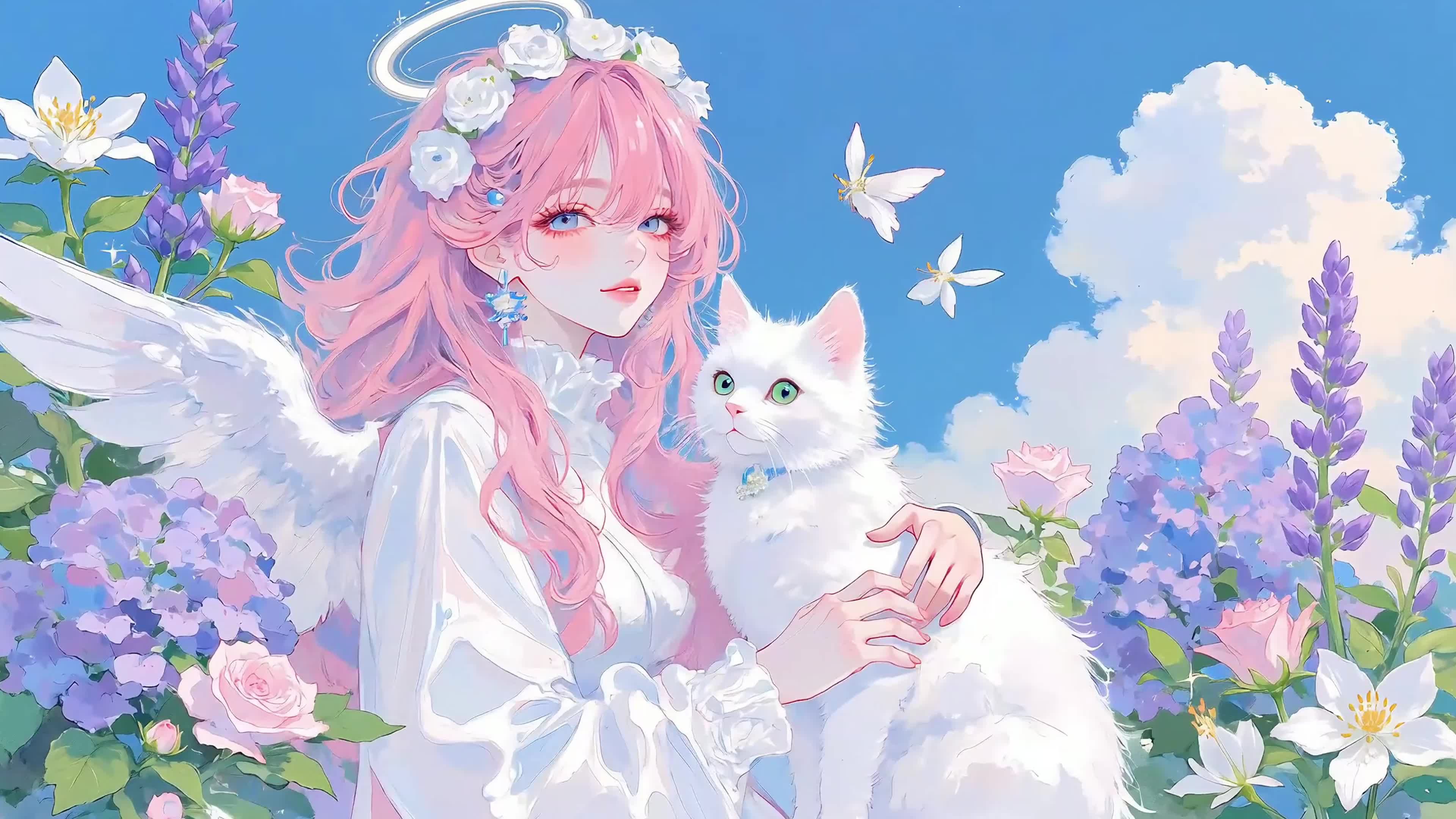 女孩和猫咪
