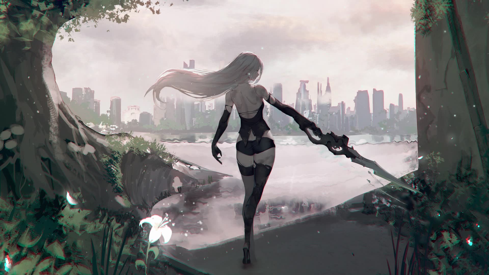 A2 - 尼尔：机械纪元 桌面版 YouTube壁纸 赛博爆裂