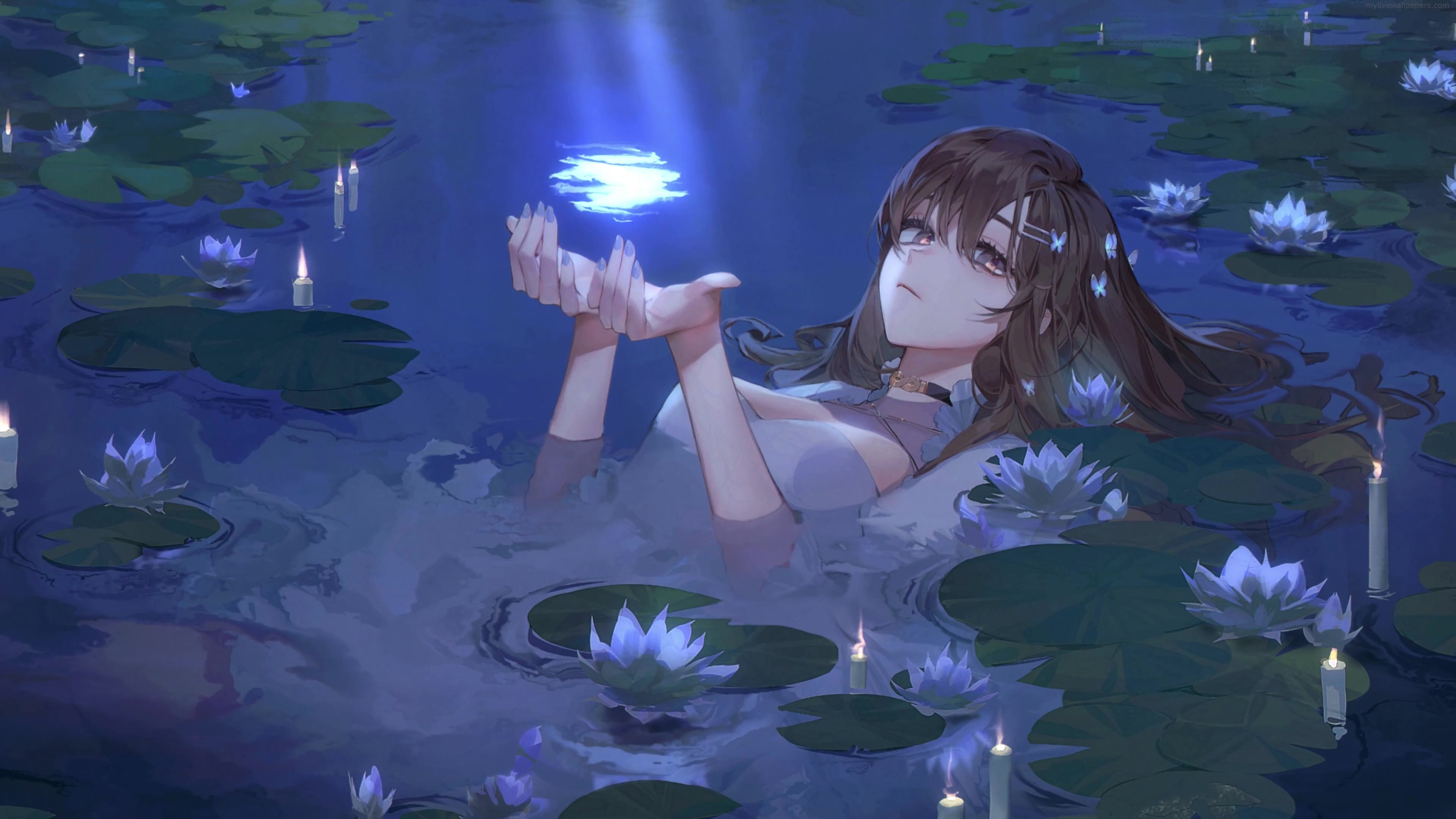 水中的少女 [4k壁纸]