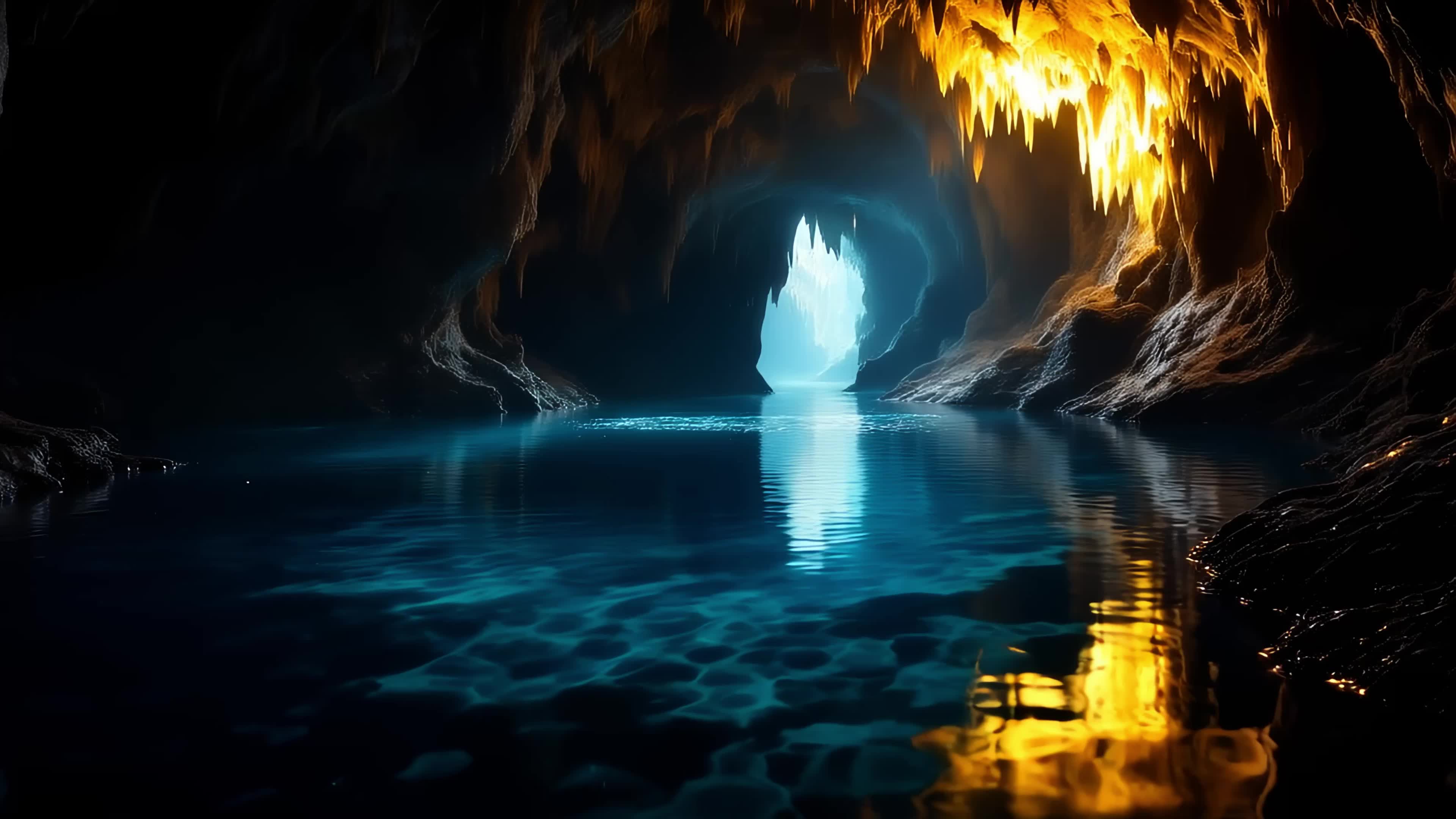 水晶洞穴 | 奇幻水域氛围 4k