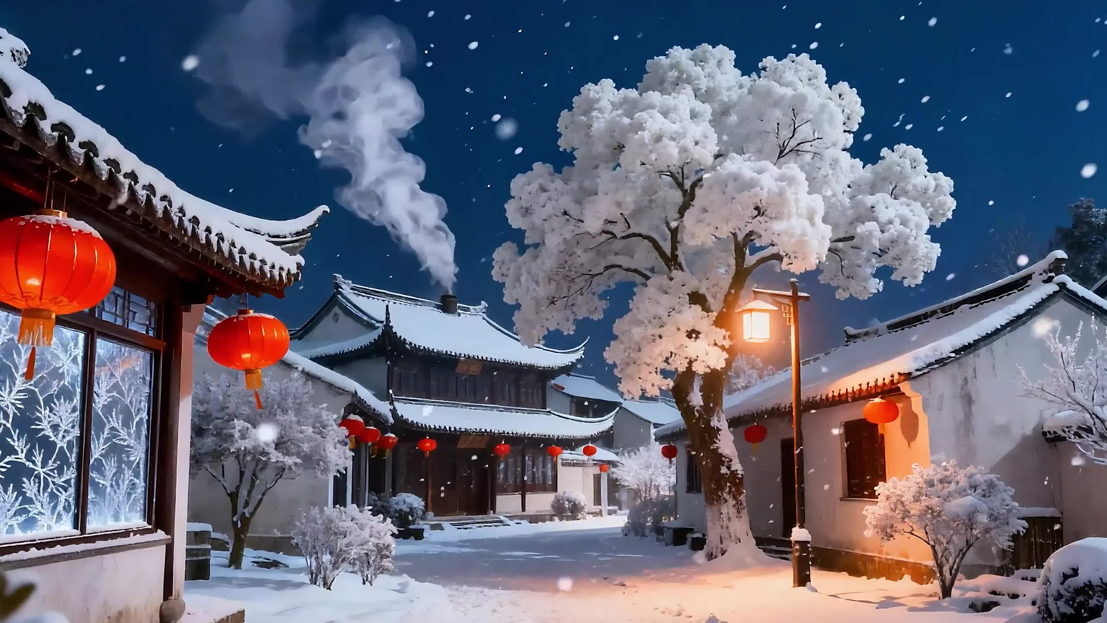冬天春节家家户户